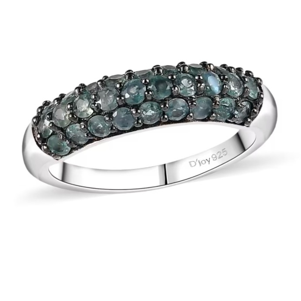 NWT ALEXANDRITE BAND RING IN RHODIUM OVER .925 STERLING SILVER 1.15 CTW!!!